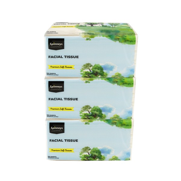 SPINNEYS ESSENTIALS FACIAL TISSUE TRANSPERANT BAG