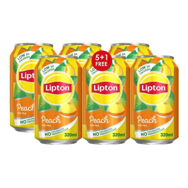 Lipton Iced Tea Peach Can 5x320ml + 1 FREE 277234-V002 by Lipton