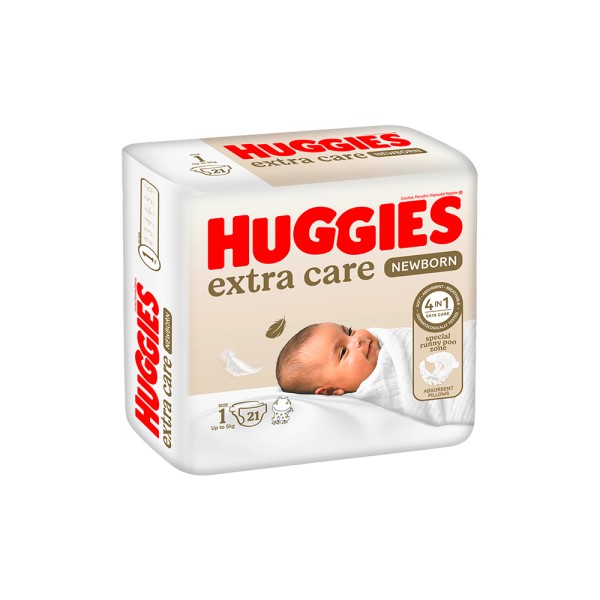 HUGGIES DIAPERS NEWBORN PURE & NATURAL 2-5KG SIZE1