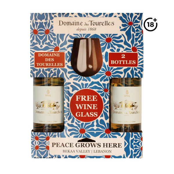 DOMAINES DES TOURELLES 2X WHITE WINE + 1 FREE GLASS
