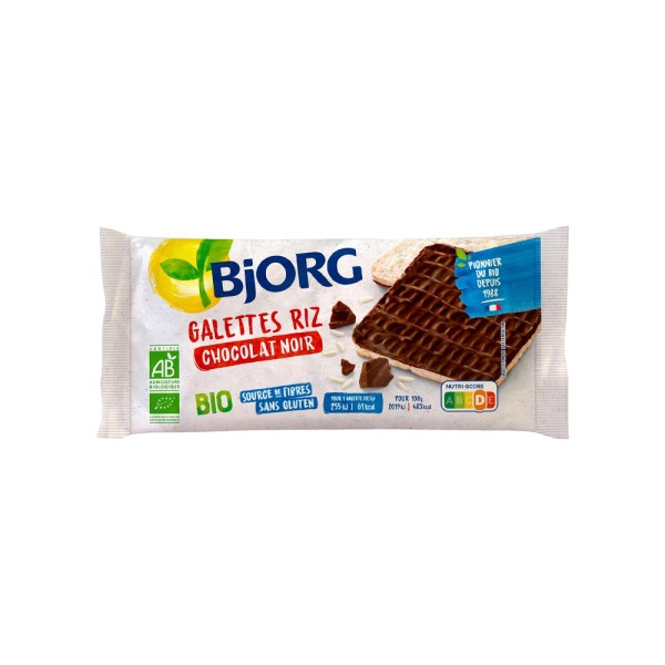 BJORG GALETTES RIZ FINES CHOCOLAT NOIR