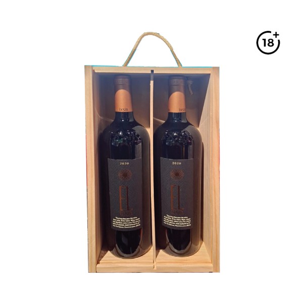 IXSIR 2 EL RED WINE TWIN PACK WOOD BOX 