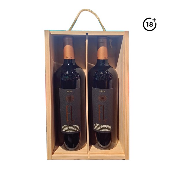 IXSIR 2 EL RED WINE TWIN PACK WOOD BOX 