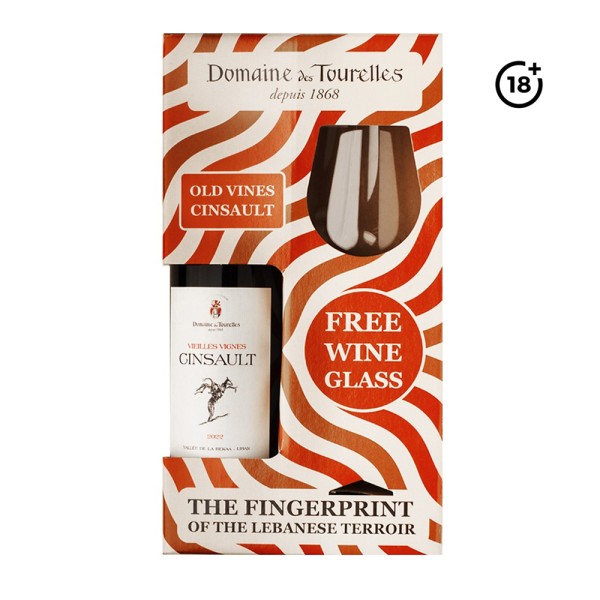 DOMAINES DES TOURELLES VIELLES VIGNE CINSAULT RED + 1 FREE GLASS