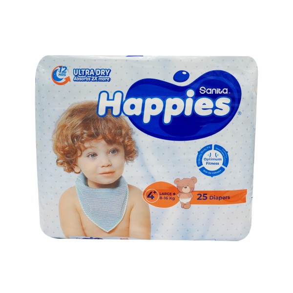 HAPPIES BABY DIAPERS REGULAR LARGE PLUS 8-16KG SIZE 4+