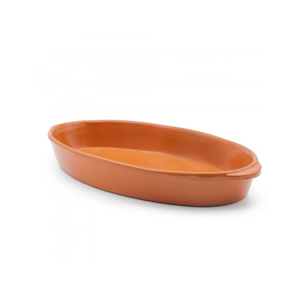 CORZANA TERRACOTTA OVAL DISH W.HANDLE