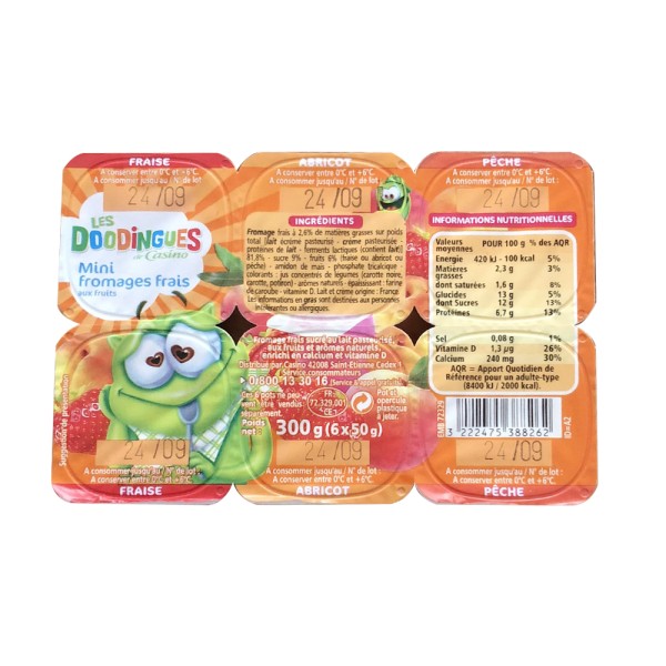 DOODINGUES FROMAGE FRAIS FRUIT 3.2%MG