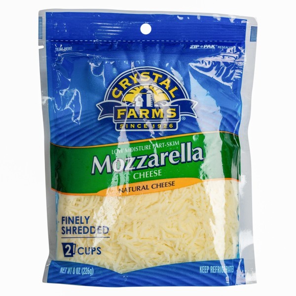 Crystal Farms Finely Shredded Mozzarella 8oz 492812-V001 by Crystal Farms