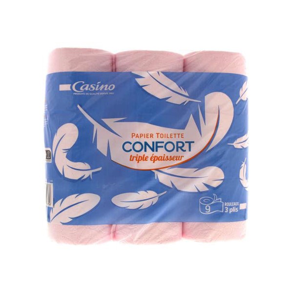 CASINO PAPIER HYGIENIQUE ROSE 3PLIS