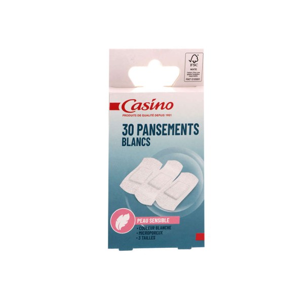 CASINO PANSEMENT MICROPOREUX BLANC