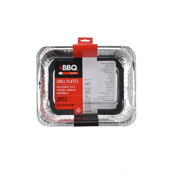 BBQ GRILL TRAY ALUMINUM SET 32X26CM