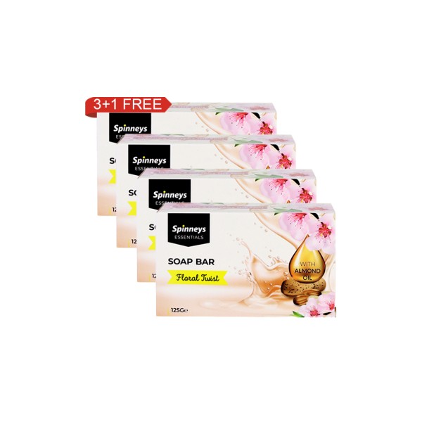 SPINNEYS ESSENTIALS HAND SOAP BAR FLORAL TWIST 3+1 FREE