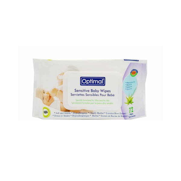 OPTIMAL SENSITIVE BABY WIPES HERBAL WITH LID