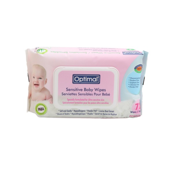 OPTIMAL POWDER PUFF BABY WIPES WITH LID