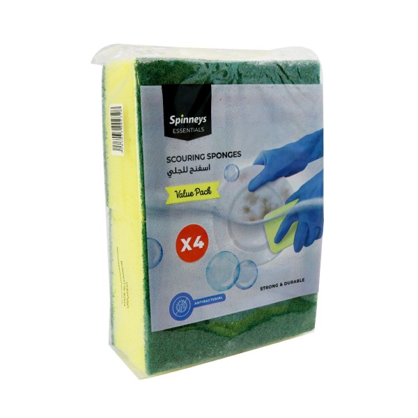 SPINNEYS ESSENTIALS SCOURING SPONGE X4