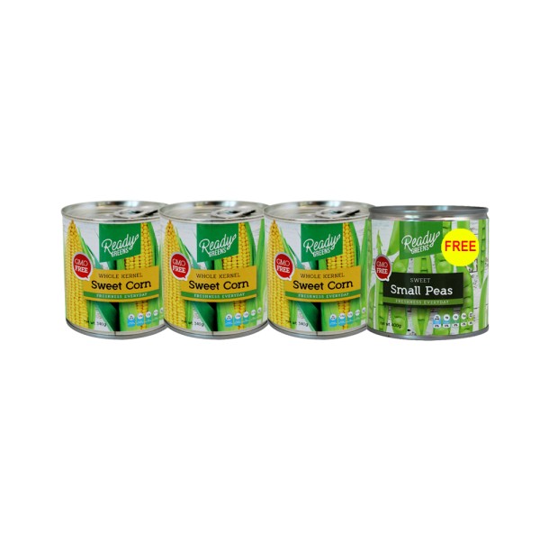 READYGREEN 3xCANNED SWEET CORN+PEAS FOR FREE