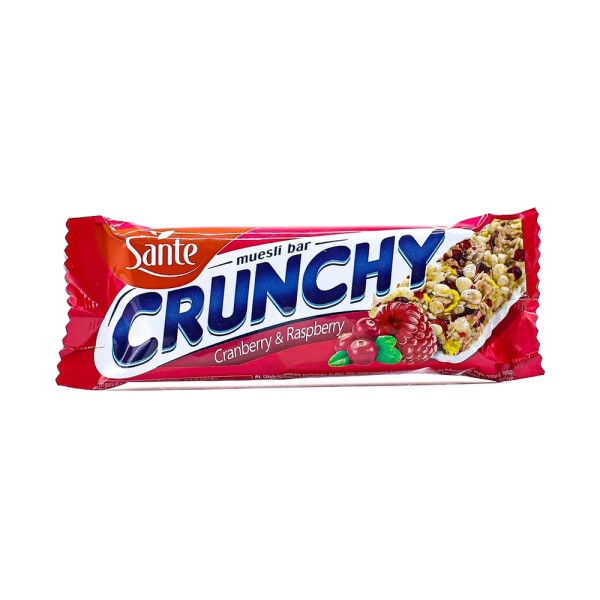 CRUNCHY MUESLI BAR CRANBERRY&RASPBERRY 555368-V001 by Sante