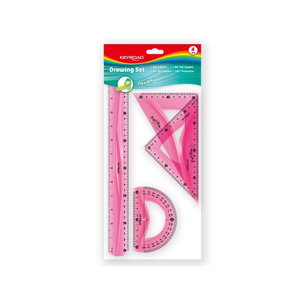 KEYROAD SET OF 4 RULERS FLEXIBLE 30CM IN BO 24 PCS M