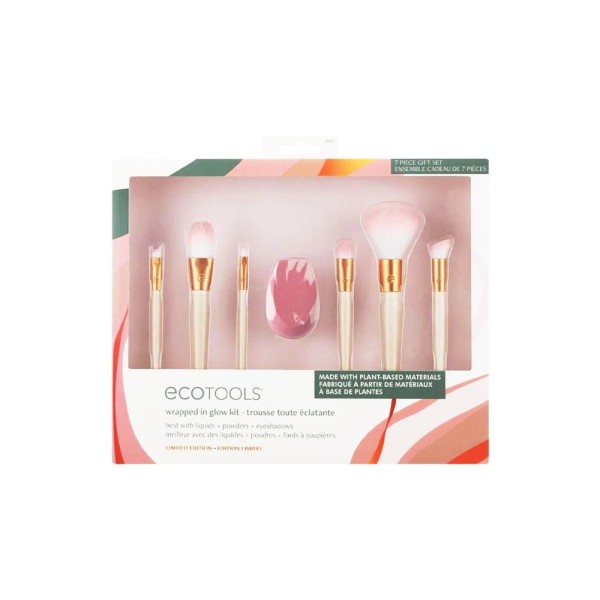 ECOTOOLS WRAPPED IN GLOW MAKEUP BRUSH AND SPONGE SET
