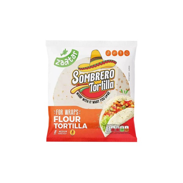 SOMBRERO WHEAT FLOUR TORTILLA 8 INC ZAATAR