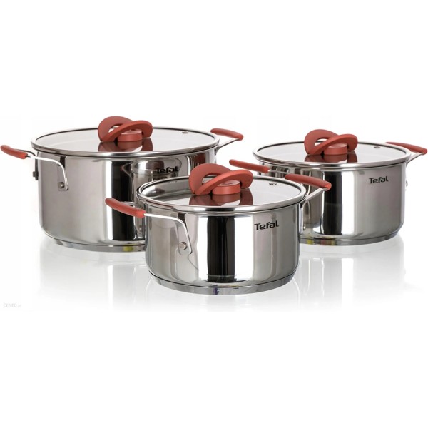 TEFAL OPTISPACE COOKWARE SET INOX S.S.STEWPOT 18+20+24CM