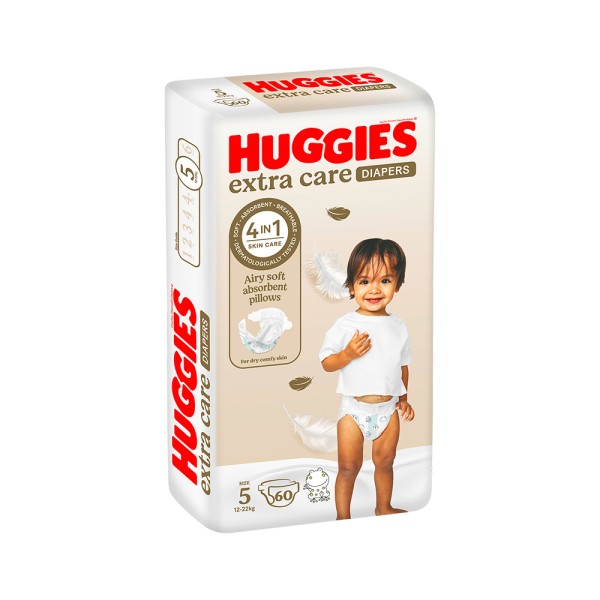 HUGGIES BABY DIAPERS EXTRA CARE 5 12-22KG JUMBO