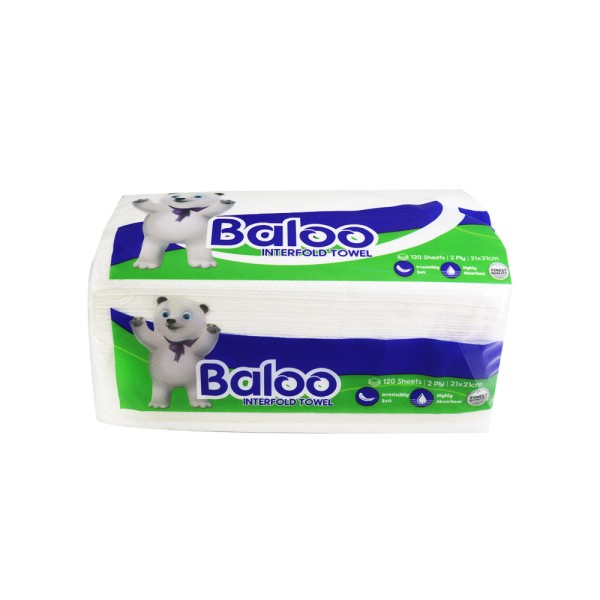 BALOO INTERFOLD TOWEL 21X21CM
