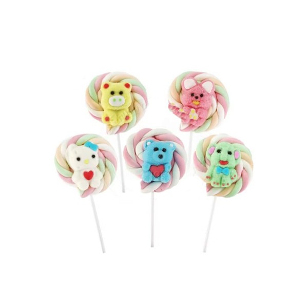 LOLLIBONI ANIMALS FACES MARSHMALLOW POPS