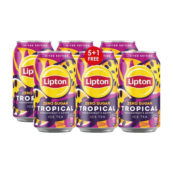 LIPTON PROMO ICE TEA TROPICAL ZERO CAN 5+1