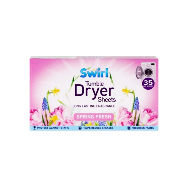 SWIRL DRYER SHEETS SPRING FRESH