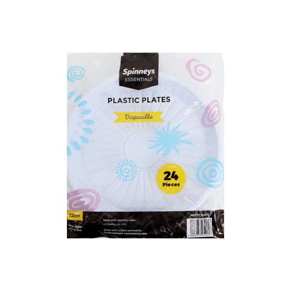 SPINNEYS ESSENTIALS PLASTIC PLATES DEEP 22CM