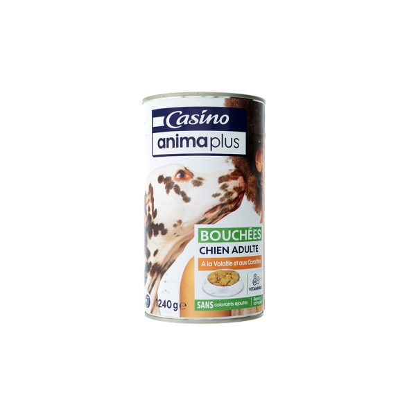 CASINO BOUCHEES CHIEN ADULTE VOLAILLE ET CAROTTES