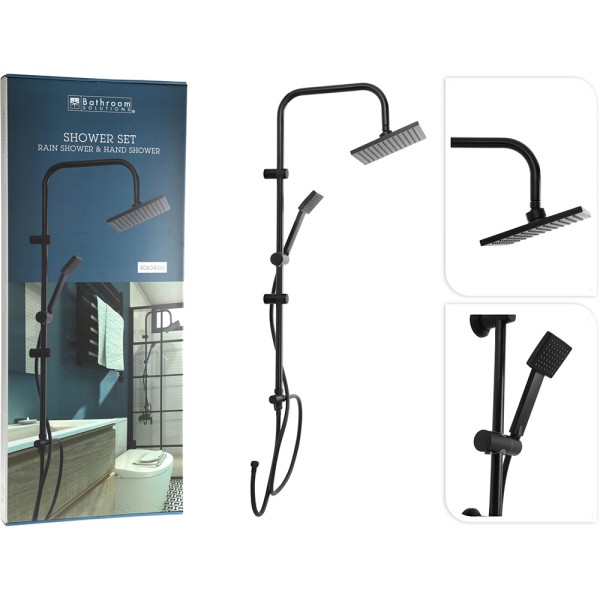 BATH SOLUTIONS SHOWER COLUMN SET MATT BLACK