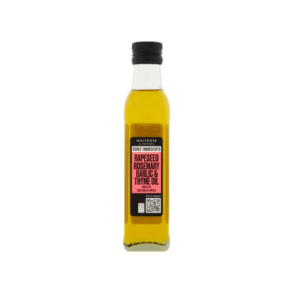WAITROSE ROSEMARY+ GARLIC + THYME OIL 