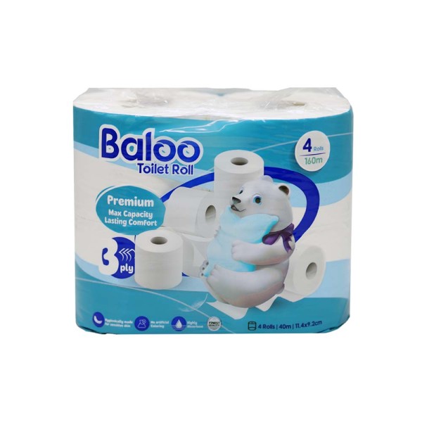 BALOO TOILET ROLL 3PLY 11.4X9.2CM 40M