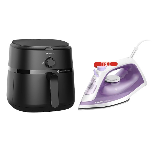 PHILIPS AIR FRYER 1700W QUICKCLEAN FRY BAKE GRILL ROAST BK