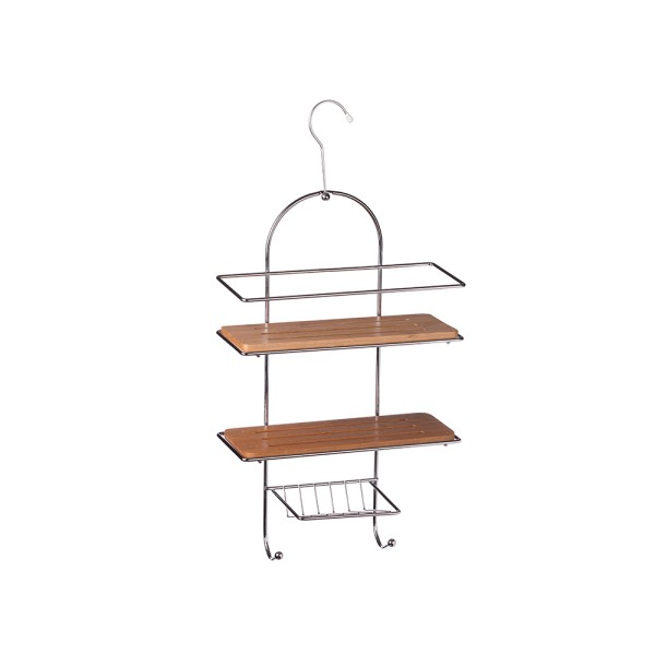 AD TREND SP BAMBOO+METAL SHELF WITH HANGERS 2 TIER 25x11xH4