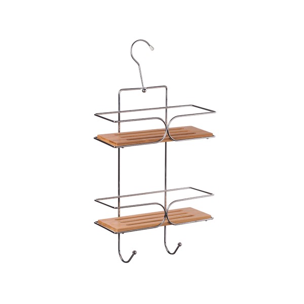 AD TREND SP BAMBOO+METAL SHELF WTH HANGER 2TIER CM26x12xH34