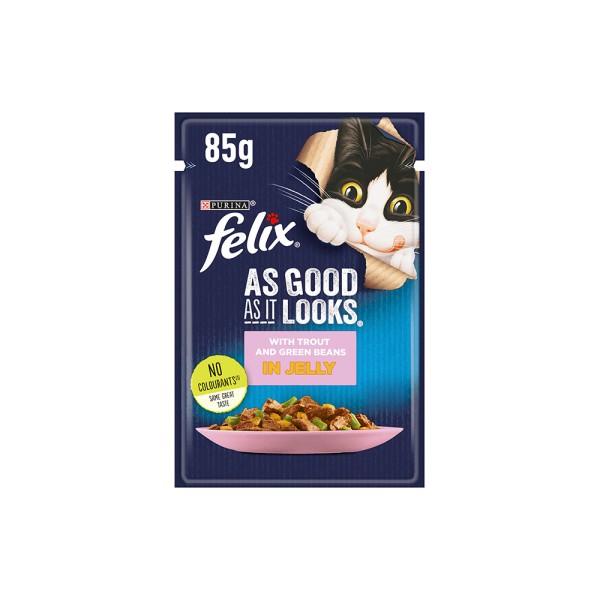 FELIX CAT TROUT+GREEN BEAN POUCH 