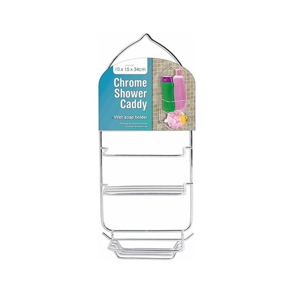 HARD GOODS SHOWER CADDY CHROME 10 X 15 X 34CM