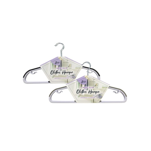 BATHROOM SOULTIONS COAT HANGER ANTI SLIP 3PK 45CM