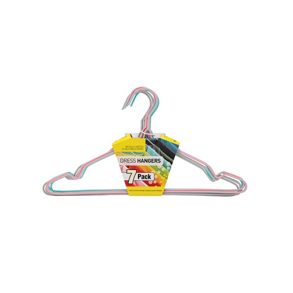 HARD GOODS DRESS HANGER 3 COL WIRE 7PK