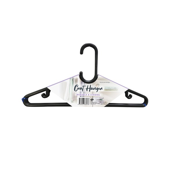 BATHROOM SOULTIONS COAT HANGER BLACK 6PK