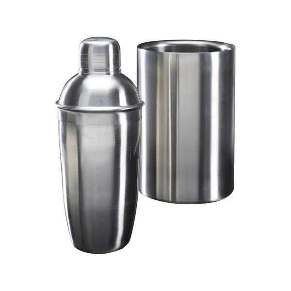 EH COCKTAIL SHAKER +WINE COOLER SET STAINLESS STEEL