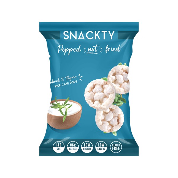 SNACKTY RICE CAKE POPS LABNEH AND THYME