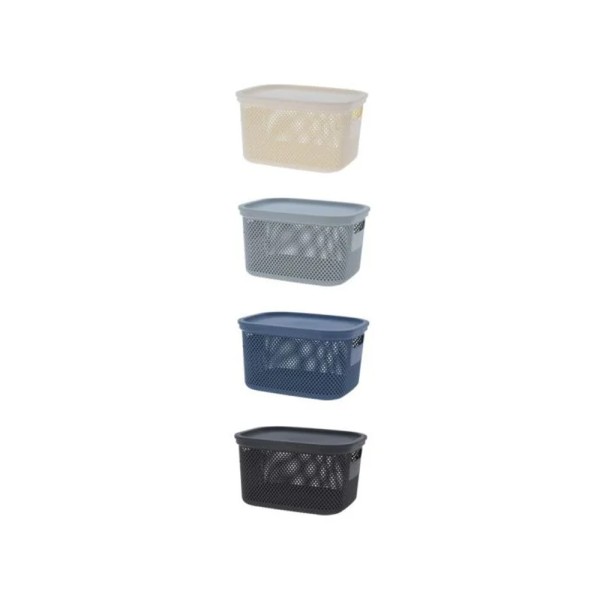 KOOPM STORAGE BOX WITH LID 6L 4ASSORTED