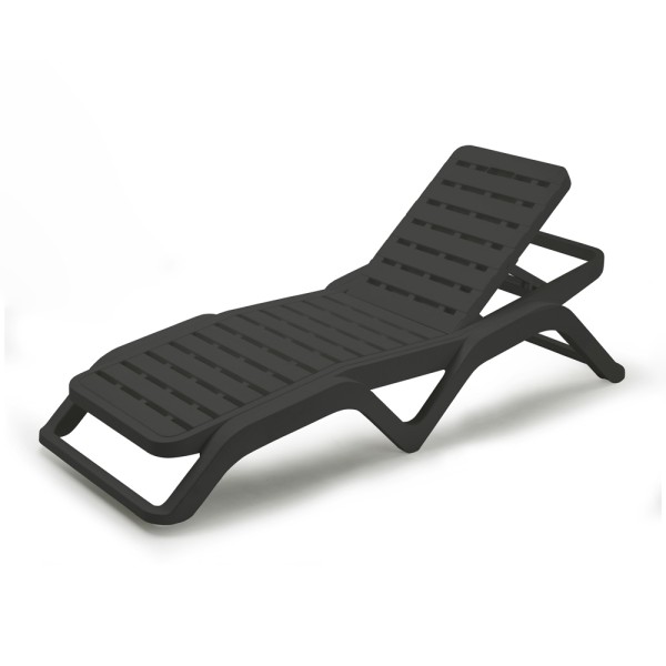 PRO-GARDEN SCIROCCO STACKABLE  4 POSITION LOUNGE ANTHRACITE