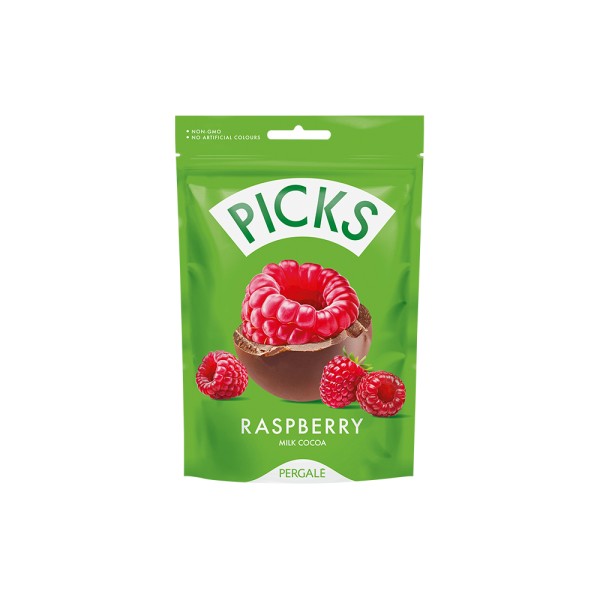 PICKS FREEZE DRIED RASPBERRIES WITH MILK COCOA GLAZE