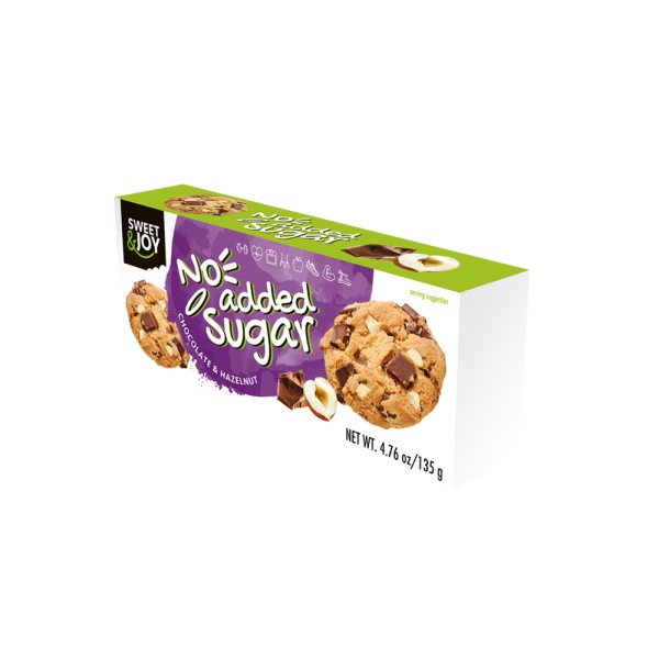 SWEET+JOY COOKIES CHOCOLATE+HAZELNUT NO ADDED SUGAR