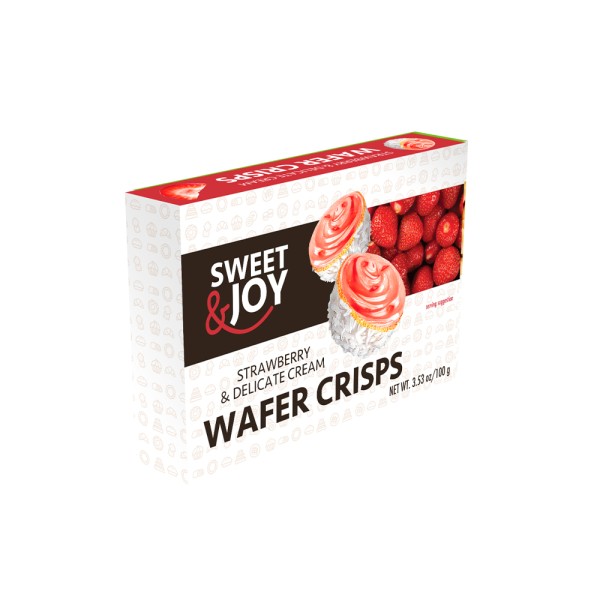 SWEET+JOY STRAWBERRY AND DELICATE CREAM WAFER CRISPS